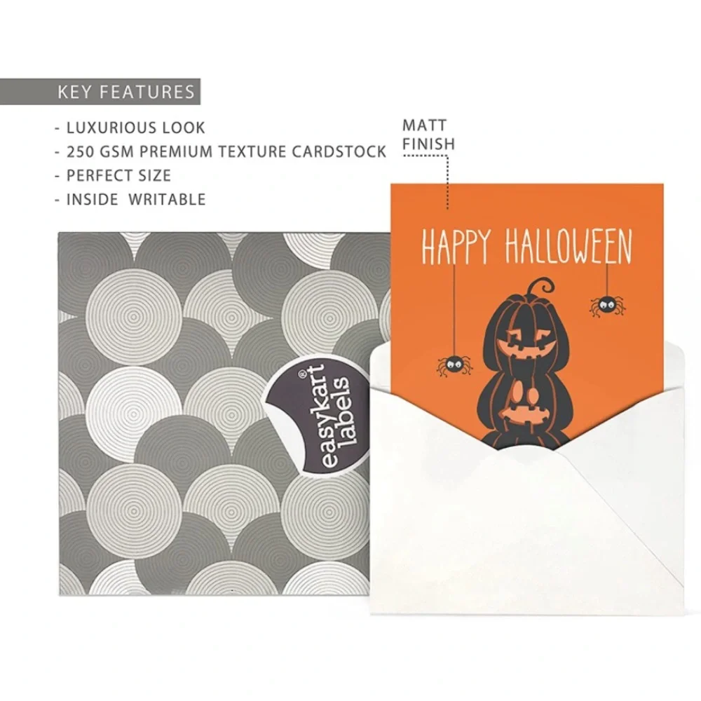 Easykart Labels 24 Halloween Cards Assortment